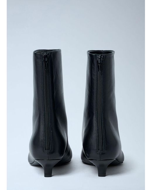 Totême Blue Classic Day Leather Ankle Boots