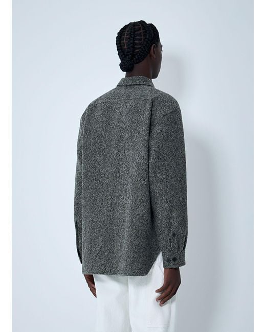 Dries Van Noten Gray Herringbone Zip Jacket for men