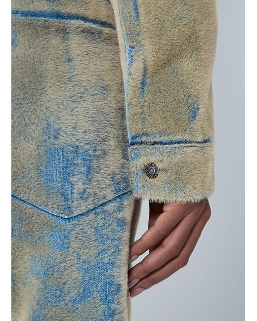 Acne Green Flocked Denim Jacket
