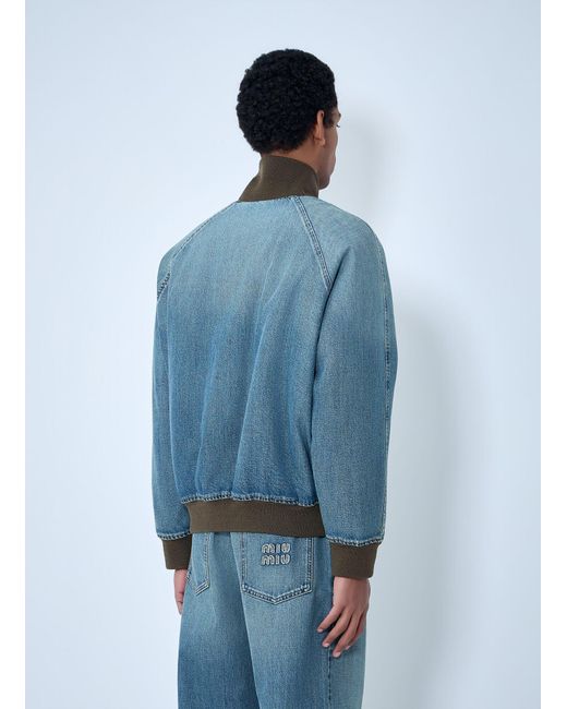 Miu Miu Blue Denim Blouson Jacket for men