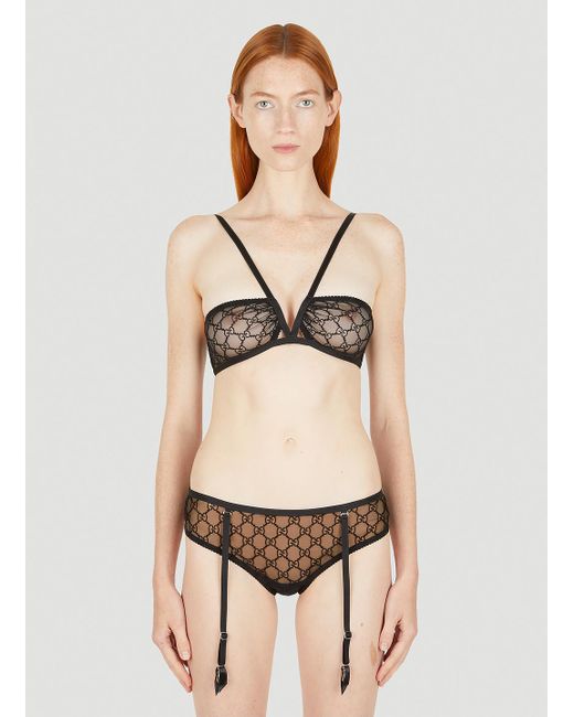 Gucci Natural Gg Tulle Lingerie Set