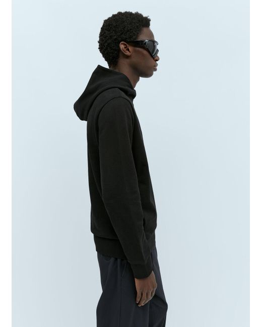 Moncler Black Logo Embroidery Hooded Sweatshirt for men