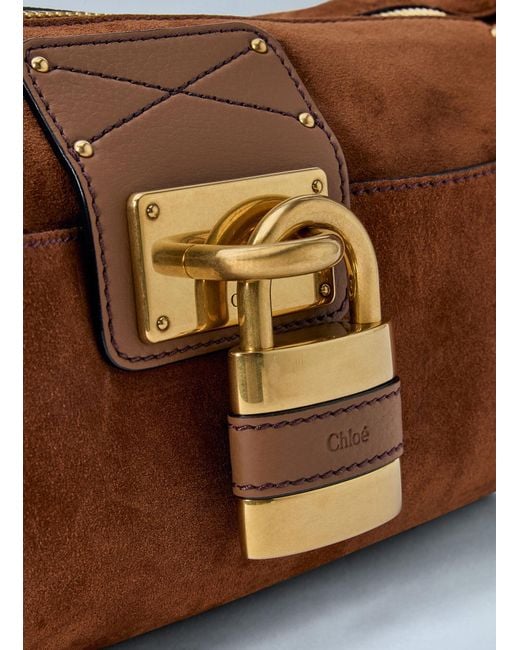 Chloé Brown Chloé Paddington Suede Crossbody Bag