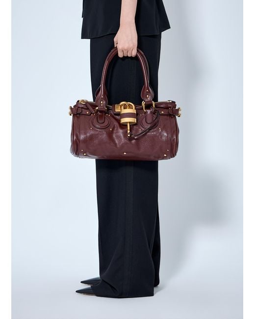 Chloé Purple Chloé Paddington Grained Shoulder Bag