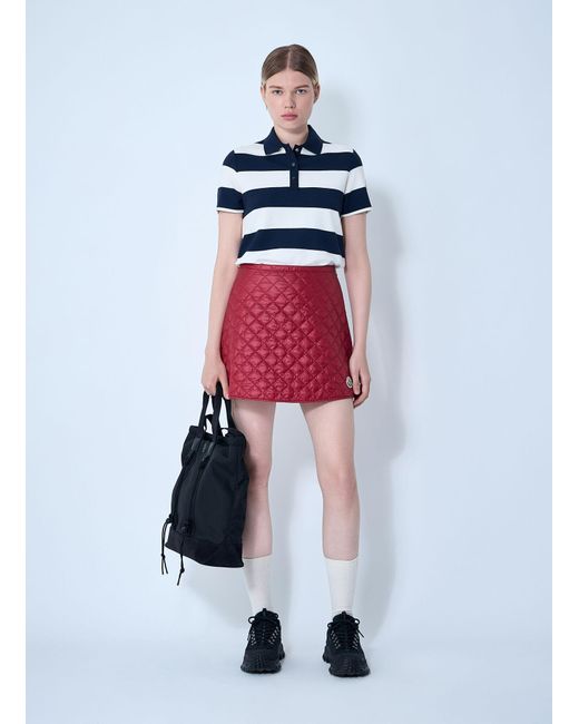 Moncler White Striped Polo Shirt