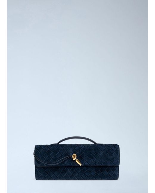 Bottega Veneta Blue Long Andiamo Clutch