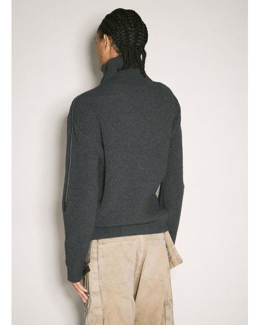 Y. Project Gray Zip-insert Knit Sweater