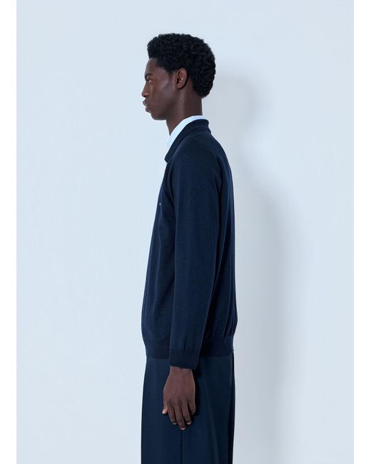 Miu Miu Blue V-Neck Knit Sweater for men