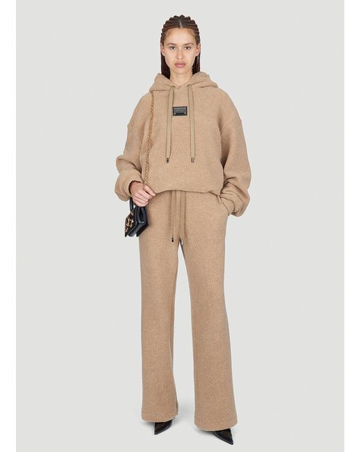 Dolce & Gabbana Natural Terry-cloth Track Pants