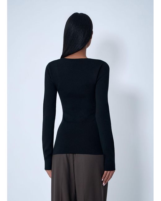 Totême Black Merino Knit Sweater