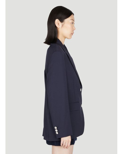 Prada Blue Wool Mohair Suit Blazer