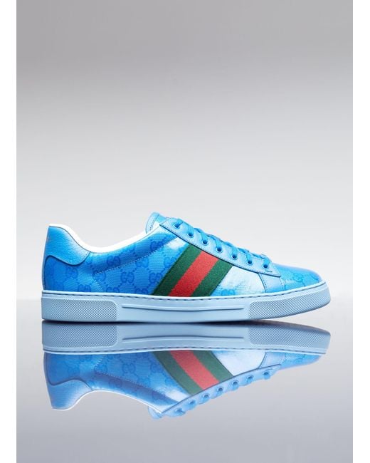 Gucci Blue Gg Crystal Canvas Sneakers for men