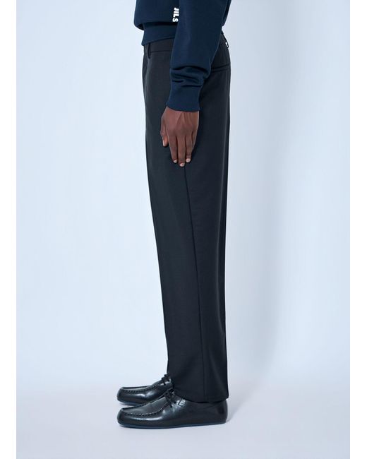 Jil Sander Blue Tapered Cropped-Leg Trousers for men