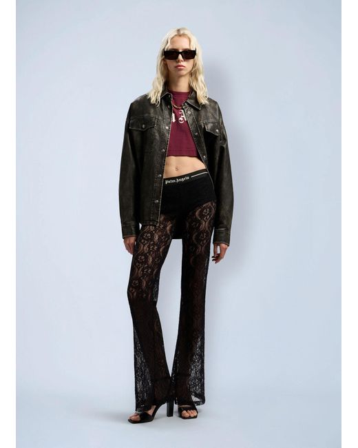 Palm Angels Black Wide Trousers