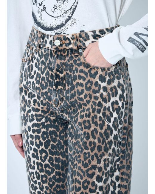 Ganni Blue Leopard Stary Jeans