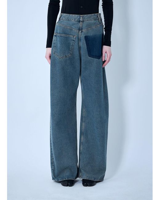 MM6 by Maison Margiela Blue Wide-Leg Patch Pocket Jeans