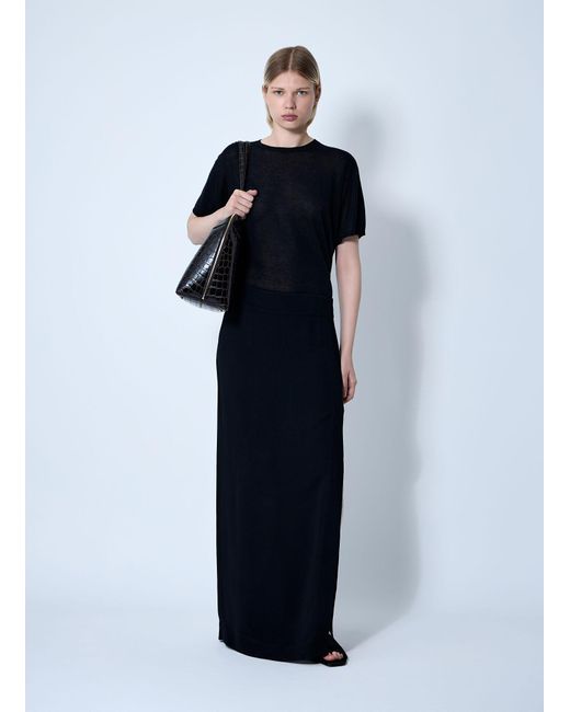 Totême  Blue High Slit Skirt