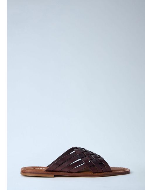 Miu Miu Brown Woven Leather Sandals for men