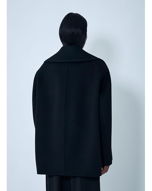 Saint Laurent Blue Tailored Wool Coat