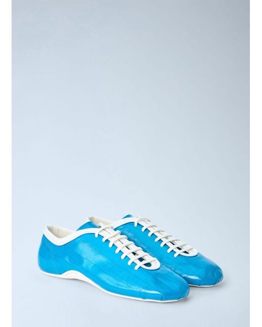 Dries Van Noten Blue Lace-Up Leather Sneakers