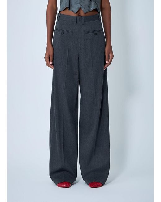 MM6 by Maison Martin Margiela Blue Tailored Back-To-Front Pants