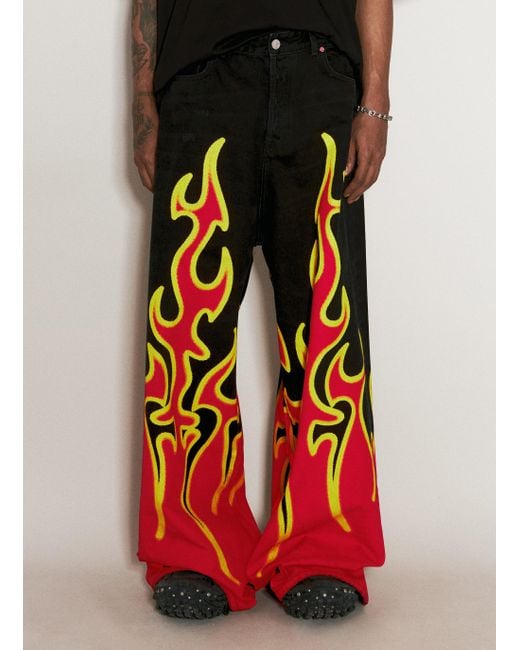 Vetements Red Fire Big-shape Jeans for men