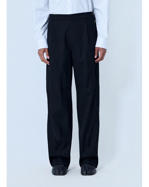 Kiko Kostadinov Blue High-Waisted Pleated Trousers for men