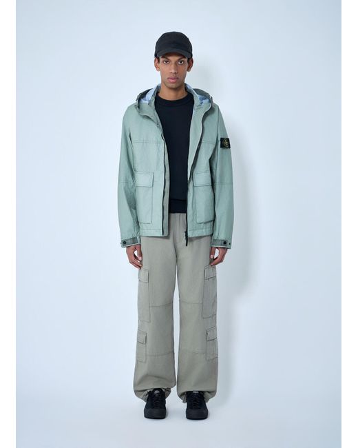 Stone Island Blue Short Parka Jacket for men