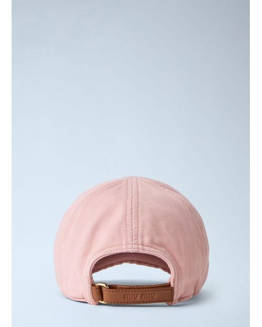 Miu Miu Pink Drill Baseball Cap