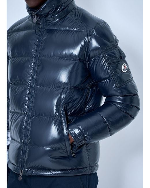 Moncler Blue Maya Hooded Short Down Jacket for men