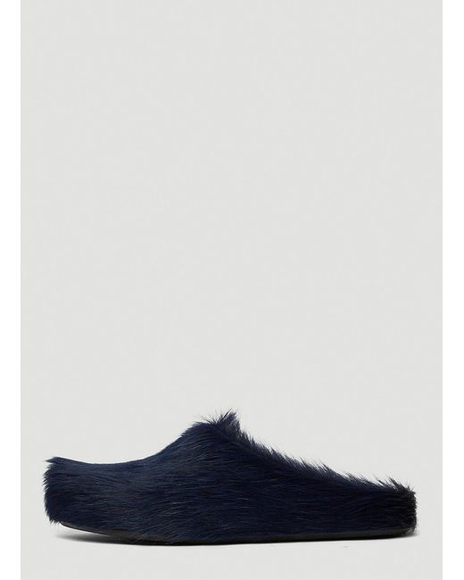 Marni Blue Calf Hair Fussbett Mules for men