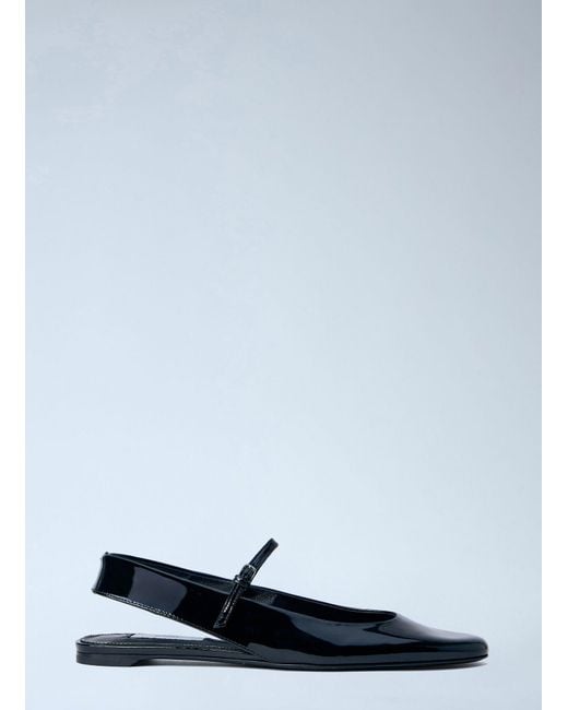 Totême White Patent Leather Slingback Flats