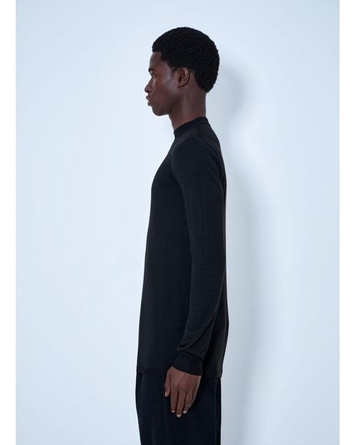 Rick Owens Blue Fine Knit Crewneck Sweater for men