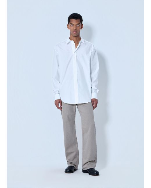 The Row White Cotton Poplin Long-Sleeve Shirt for men