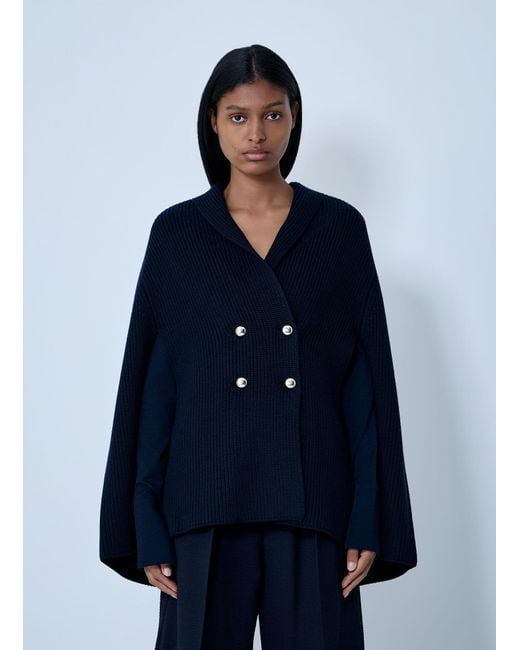 Max Mara Blue Knitted Cape