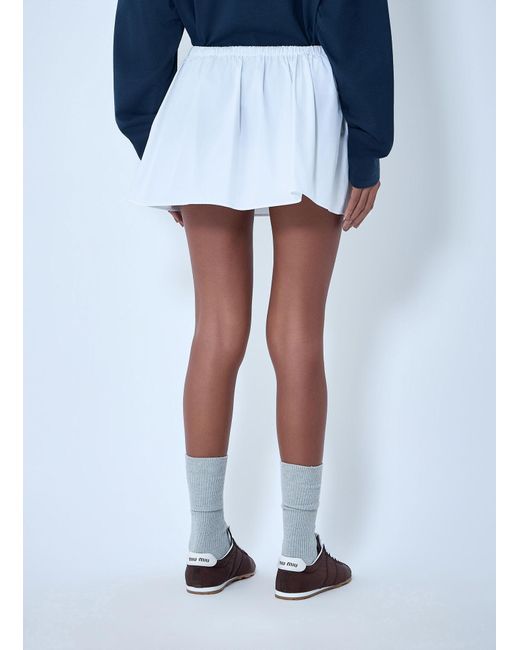 Miu Miu Blue Drawstring Pocket Mini Skirt