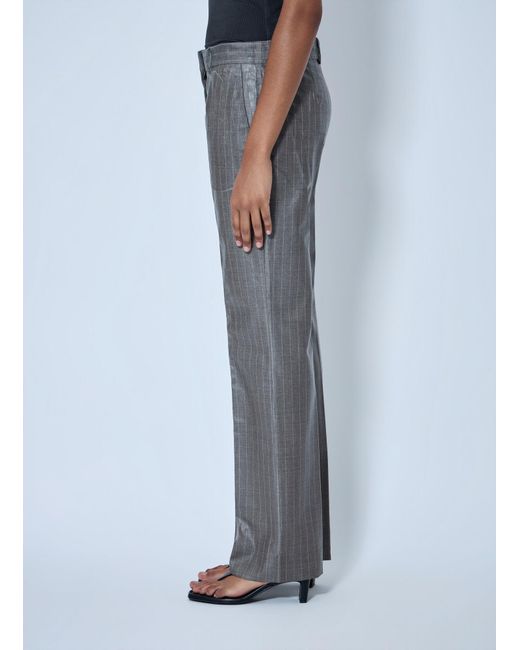 Acne Blue Coated Pinstripe Trousers
