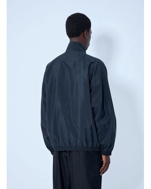 Ssstein Blue Silk Nylon Track Jacket for men