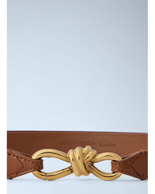 Bottega Veneta Blue Quilted Leather Belt With Knot Buckle