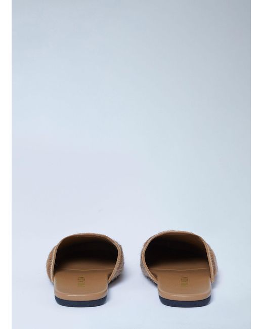 Prada White Leather Pony-Hair Mules