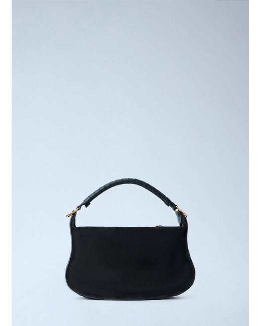 Chloé Blue Marcie Medium Studded Suede Shoulder Bag
