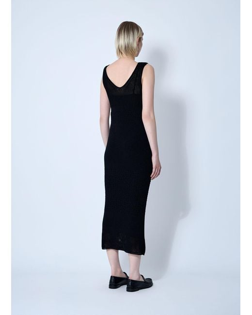 Max Mara Blue Valois Crochet Midi Dress