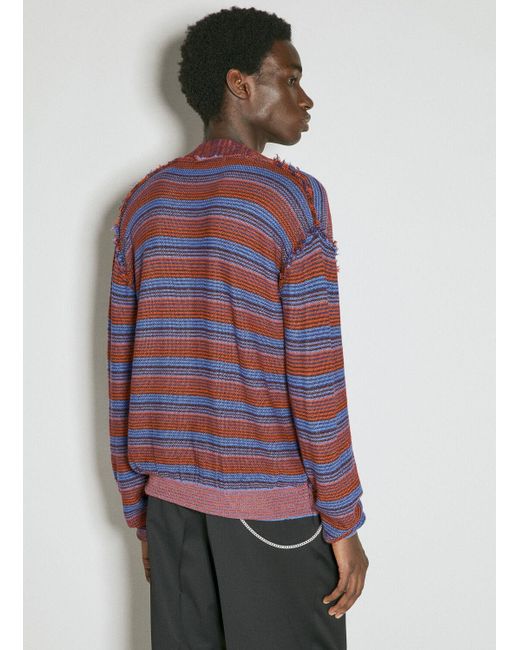 Vivienne Westwood Red Stripe Broken Stitch Knit Cardigan for men