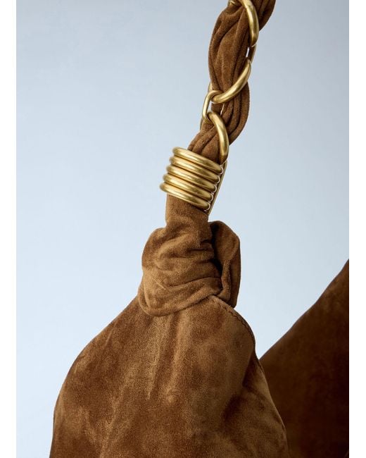 Saint Laurent Brown Amalia Suede Shoulder Bag
