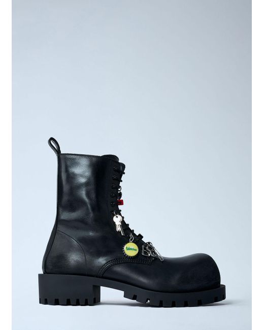 Balenciaga Blue Hummer Lace-Up Boots for men