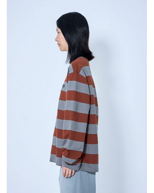 Miu Miu Gray Striped Jersey T-Shirt