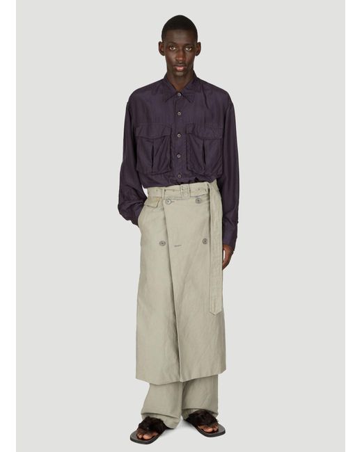 Dries Van Noten Natural Tailored Wrap-around Pants for men