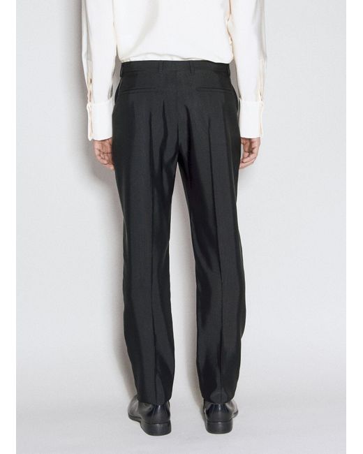 Saint Laurent Black High-waisted Faille Pants for men