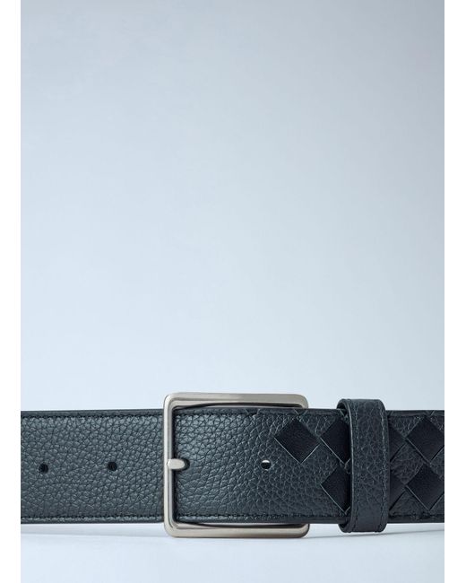 Bottega Veneta Blue Woven Taurillon Leather Belt for men