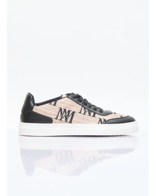 Max Mara White Jacquard Raffia-effect Sneakers